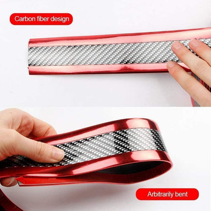 Carbon Türschwellenaufkleber Kratzfest 2,5m x 5cm Rot