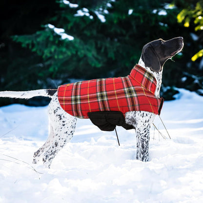 Kuoser Hundemantel Winter, wasserdicht & winddicht, hellrot Karo, Größe M