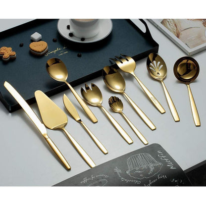 10-teiliges Servierbesteck Set Gold Titanbeschichtung Edelstahl