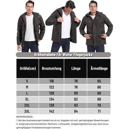Herren Winterparka mit Kapuze – Warm & Vielseitig Dunkelgrau
