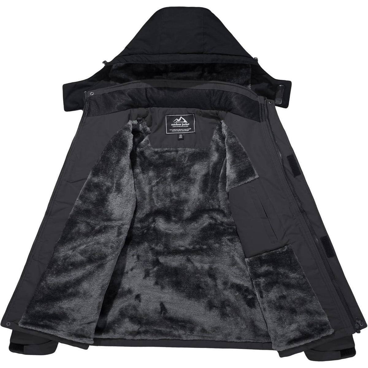 Herren Winter Skijacke Fleece Gefüttert Wasserdicht Atmungsaktiv Grau XXL