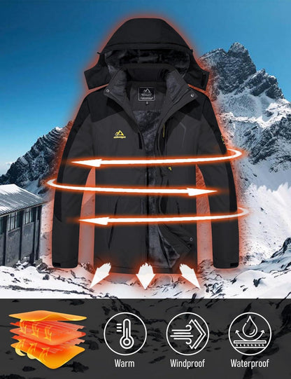 Winter Skijacke Herren Fleece Gefüttert Outdoor Softshelljacke