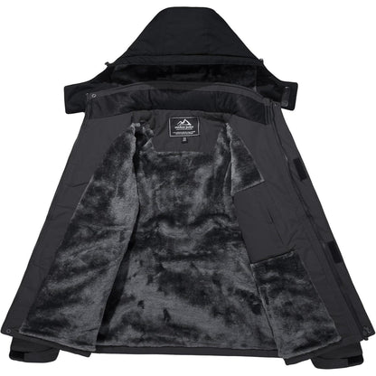 Herren Winter Skijacke Fleece Gefüttert Wasserdicht Grau Schwarz 3XL