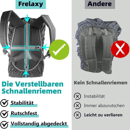 Wasserdichter Rucksack Regenhülle mit Reflektoren – XL (50-65L) Schwarz