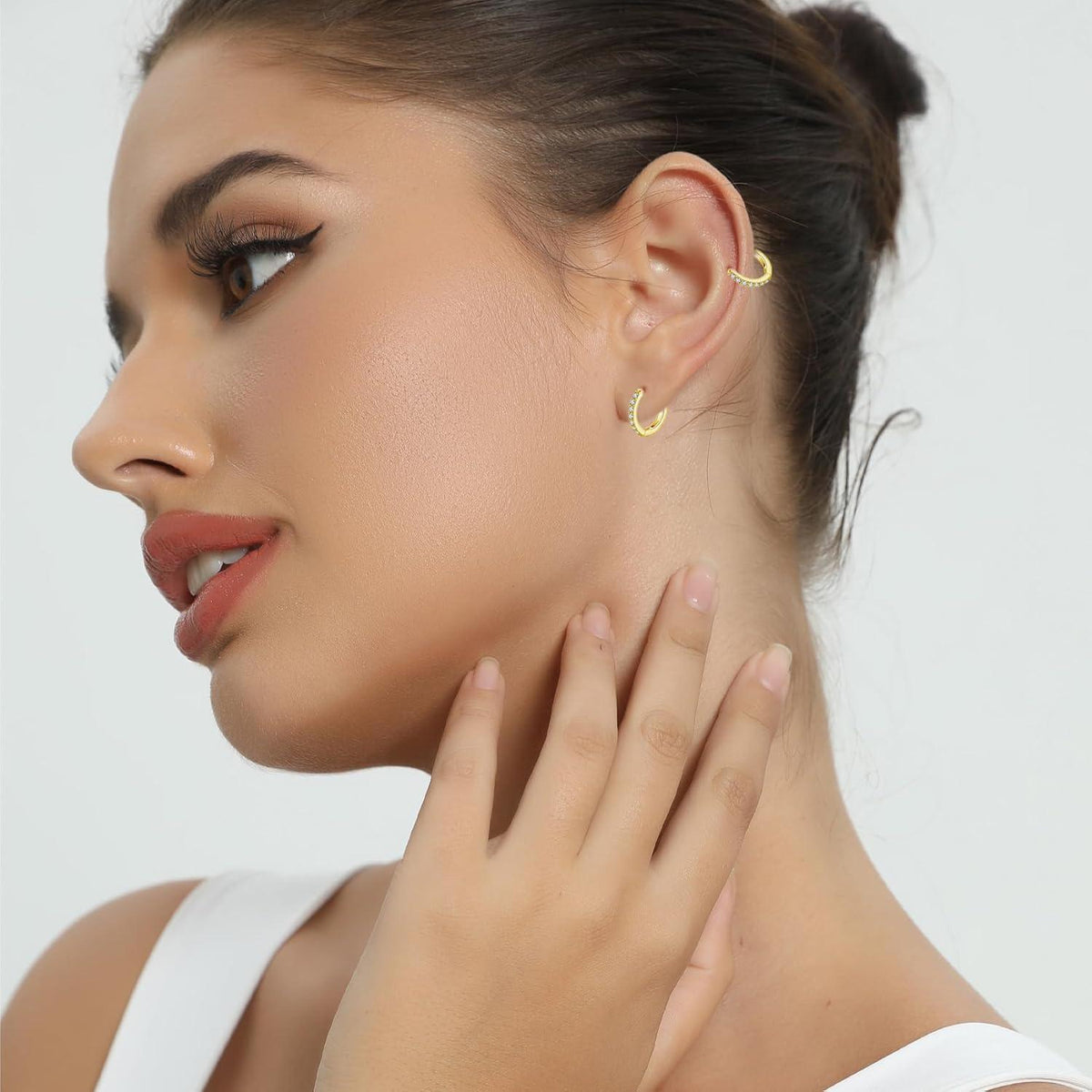 Creolen Silber 925 Set für Damen & Herren mit Zirkonia