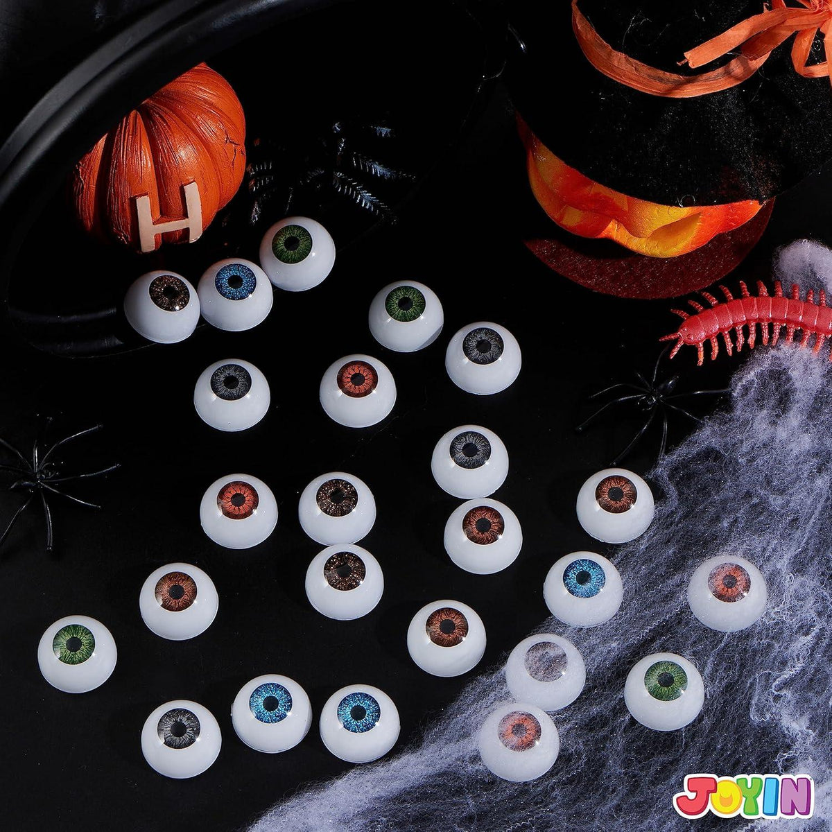 Halloween Deko: 24 Stück gruselige Augen, halbrundhohl