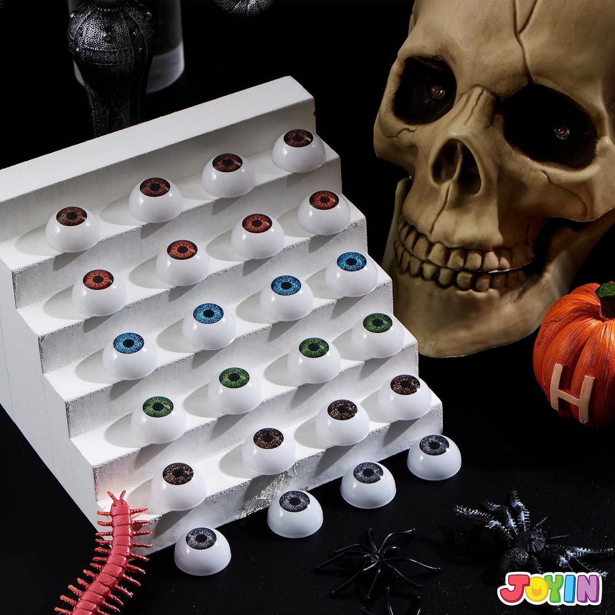 24 Stück Halloween gruselige Augen Deko Set, realistische Kunststoff