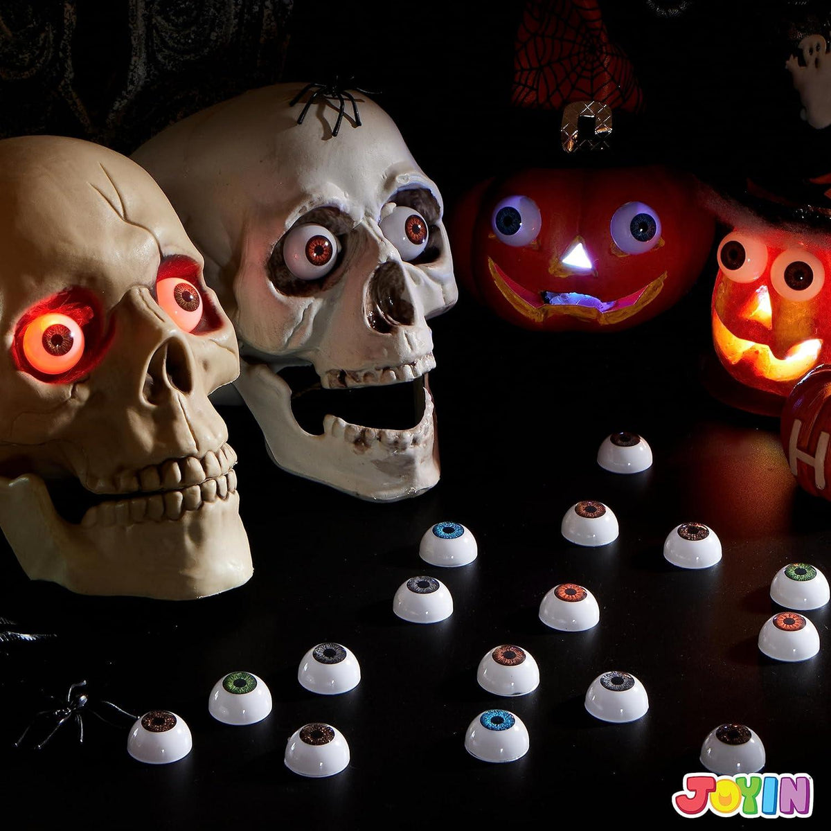 Halloween Deko: 24 Stück gruselige Augen, halbrundhohl