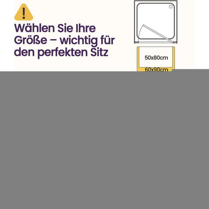 Rutschfeste Badematte Mikrofaser Hellgrau 60x90 cm