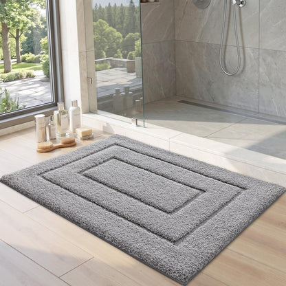 Rutschfeste Badematte Mikrofaser Hellgrau 60x90 cm