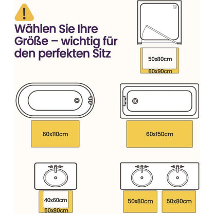 Rutschfeste Badematte Mikrofaser Beige 50x80 cm