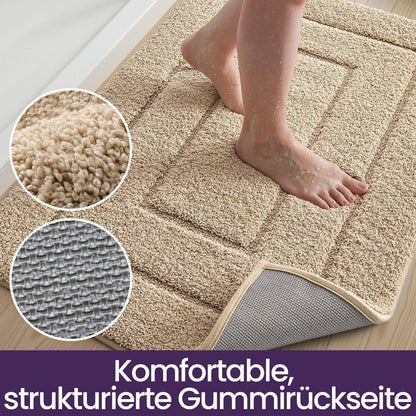 Rutschfeste Badematte Mikrofaser Beige 50x80 cm