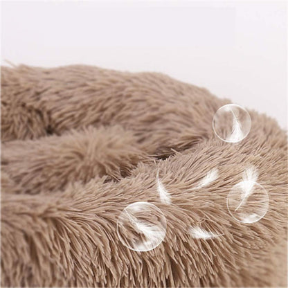 Flauschiges Hundebett Orthopädisch L 110x110cm Khaki