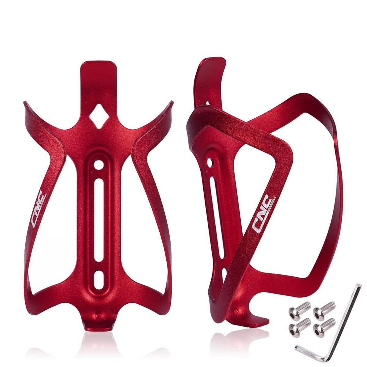 CNC Fahrradflaschenhalter Set (2x) – Rot