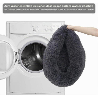 Flauschiges Hundebett Orthopädisch Ø 120cm Dunkelgrau