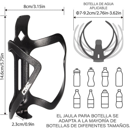 CNC Fahrrad Flaschenhalter 2er-Set, Aluminium Schwarz