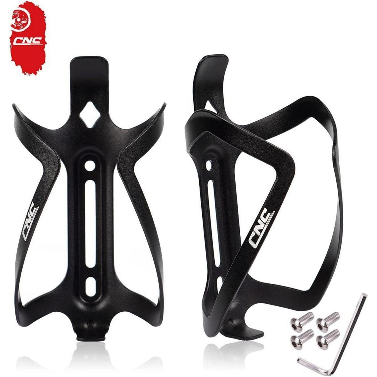 CNC Fahrrad Flaschenhalter 2er-Set, Aluminium Schwarz