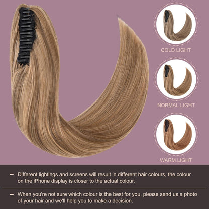 Remy Echthaar Zopfponytail #4/27 Mittelbraun Dunkelblond