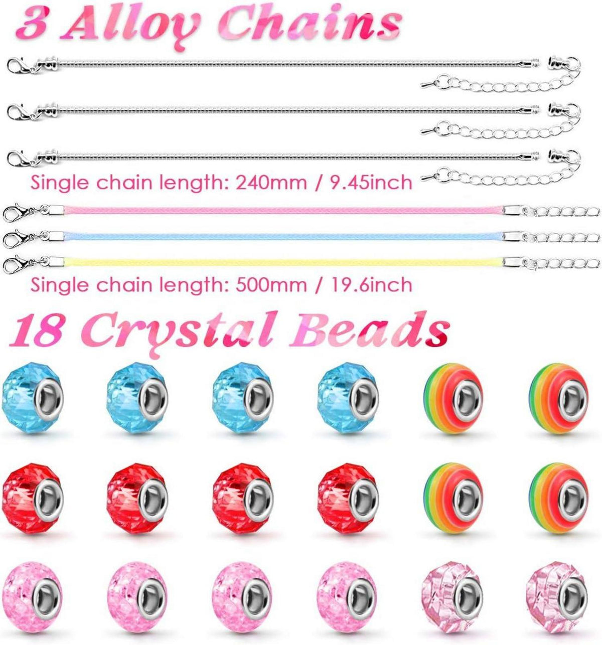 Lenski DIY Armband Bastelset für Mädchen inkl. Einhornbox, Perlen und
