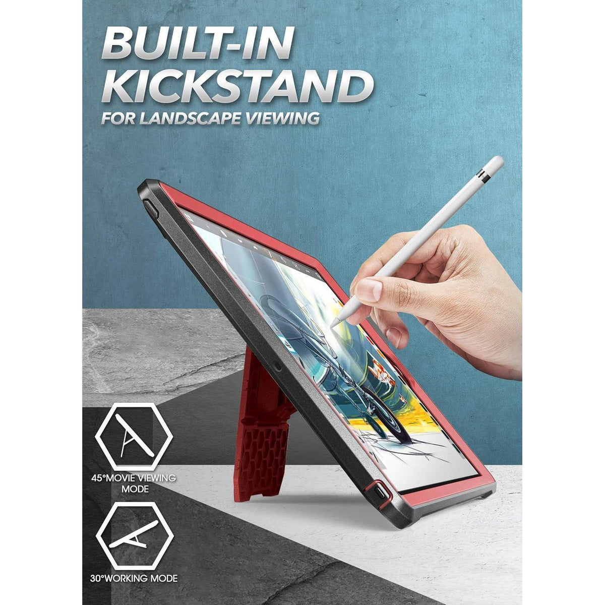 Robuste Hülle mit Ständer für iPad 7./8. Gen. 10,2 Zoll, Rot