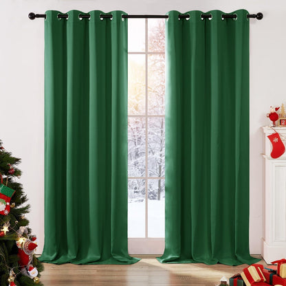 Verdunkelungsgardinen Set 240x135 cm, Waldgrün – Blickdicht & Lärmschutz