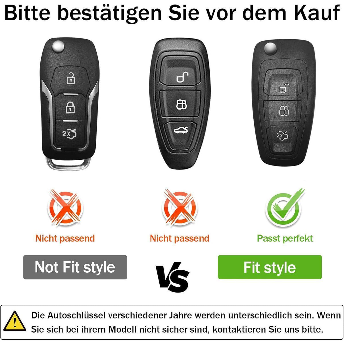 Schlüsselhülle für Ford Focus Mondeo Fiesta Ka Kuga