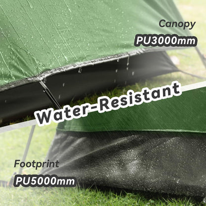 Kuppelzelt für 3 Personen, wasserdicht, ultraleicht, dunkelgrün