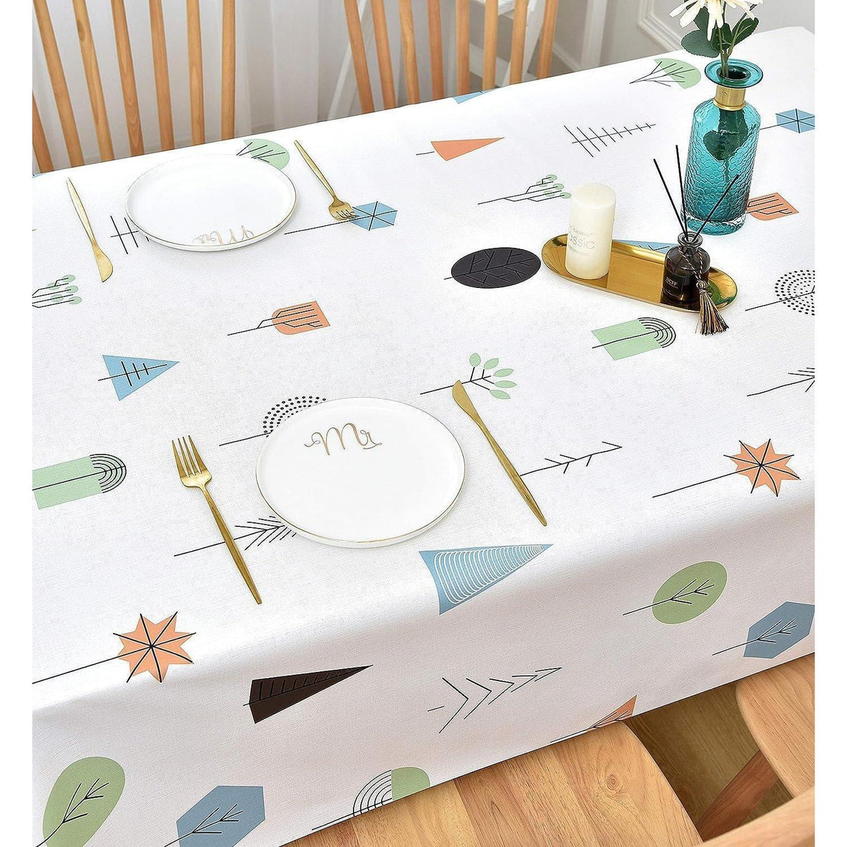 Abwischbare Tischdecke 137x137cm – Quadratisch, Wetterfest & Erfrischend