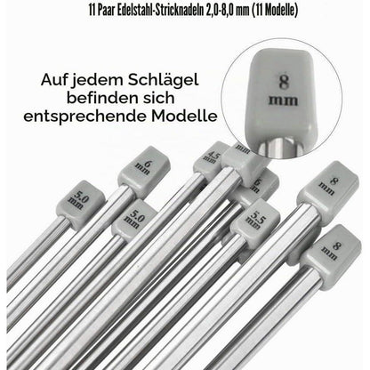 50-teiliges Stricknadel-Set aus Aluminiumlegierung für DIY Projekte