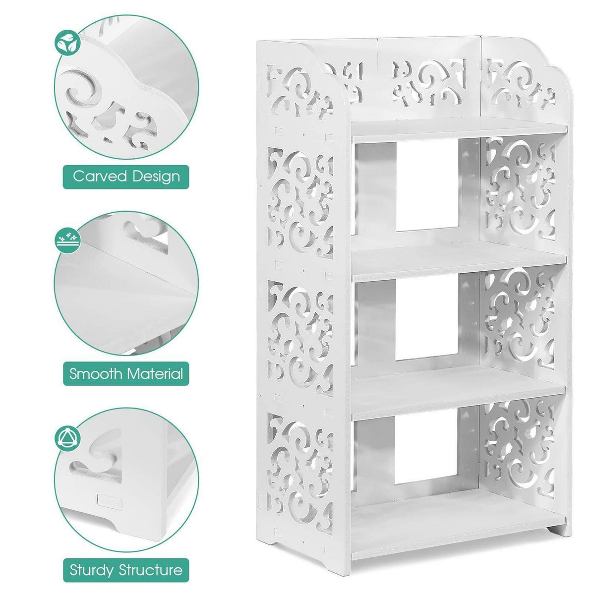 4-geschossiges Schuhregal PVC – Weiß für Schuhe & Co.