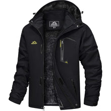 Herren Winterjacke wasserdicht warm gefüttert mit Kapuze 3XL Schwarz