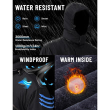 Herren Winterjacke wasserdicht warm gefüttert mit Kapuze 3XL Schwarz