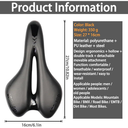 SPGOOD Fahrradsattel Gel Ergonomisch Wasserdicht 27 * 16cm