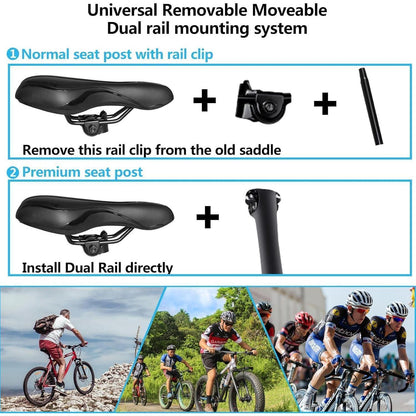 SPGOOD Fahrradsattel Gel Ergonomisch Wasserdicht 27 * 16cm