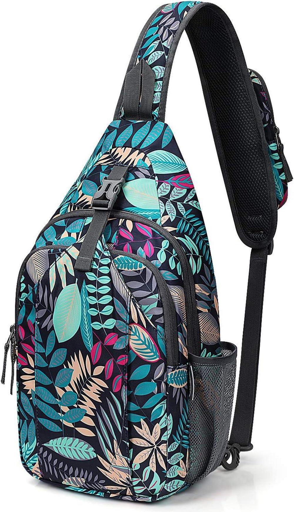 G4Free Sling Bag Rucksack Diebstahlschutz Brusttasche Umhängetasche Crossbody Fitnessstudio Tagesrucksack mit Kopfhörerloch für Outdoor Radfahren