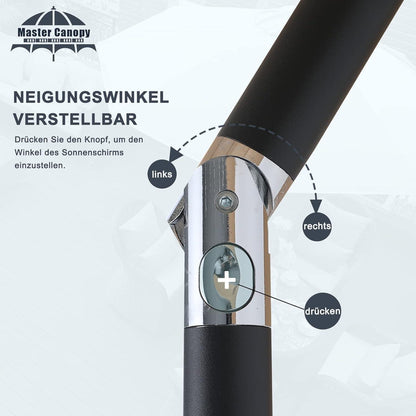 Sonnenschirm 270cm neigbar mit Volant, Türkis