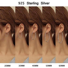 925 Sterling Silber Kreis Creolen 40mm für Damen
