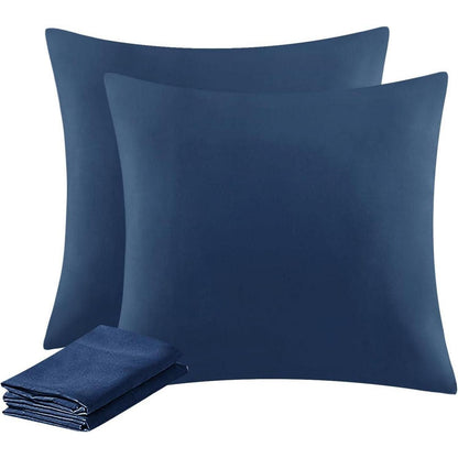Kissenbezug 80x80 Blau Mikrofaser 2er Set reißverschlussfest
