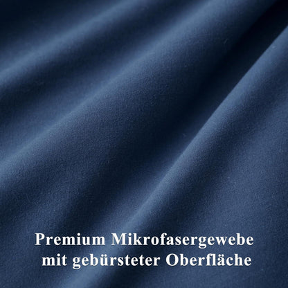 Kissenbezug 80x80 Blau Mikrofaser 2er Set reißverschlussfest