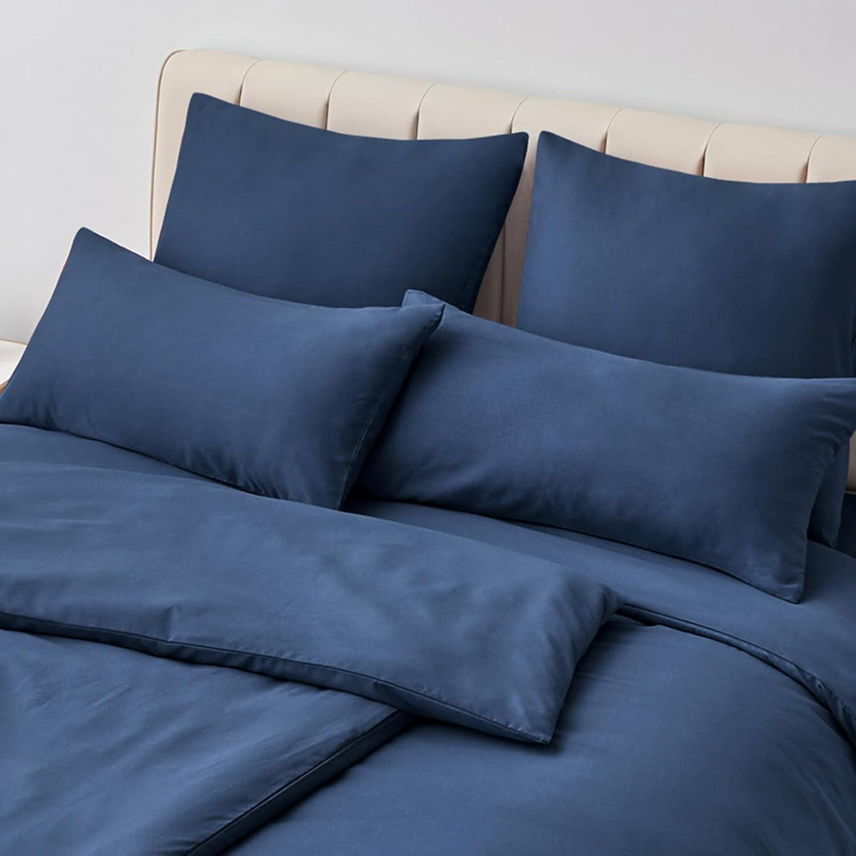 Kissenbezug 80x80 Blau 2er Set Mikrofaser Reißverschluss