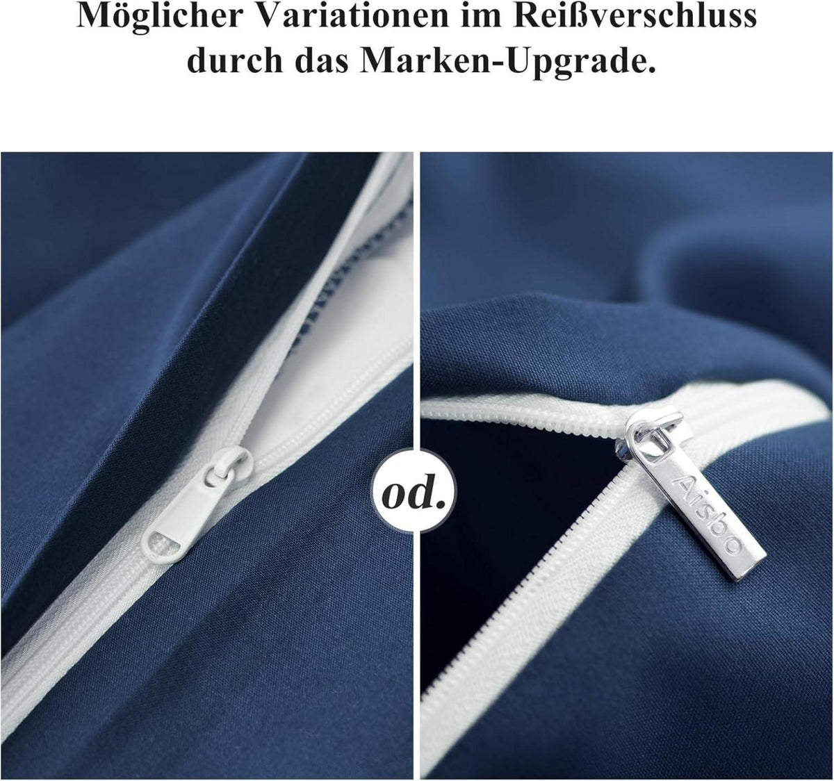 Blauer Kissenbezug 80x80 2er Set Mikrofaser Reißverschluss