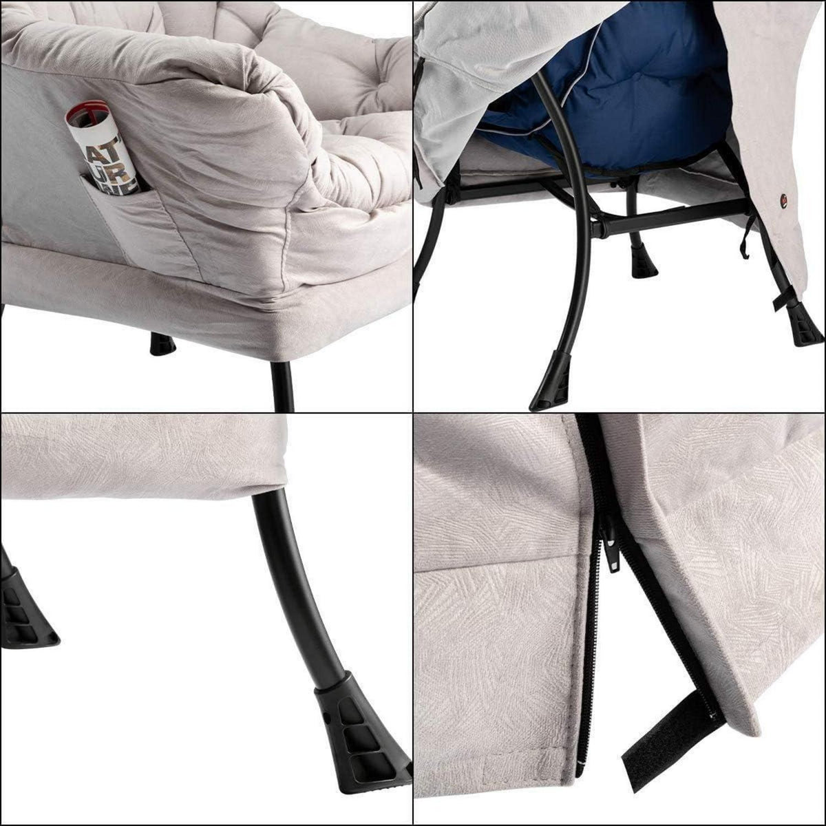 Lesesessel Ohrensessel Grau – Bequemer Lounge Sessel für Wohnzimmer