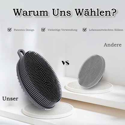 Körperbürste Silikon Doppelseitige Badebürste Massagebürste Schwarz