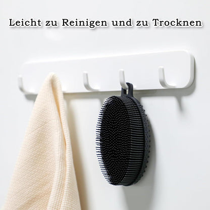 Silikon Körperbürste Doppelseitige Bade Massagebürste Schwarz