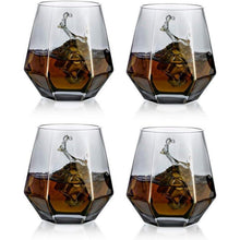 Whiskygläser 4er-Set Rauchgrau Gekippt Geometrisch 300ml