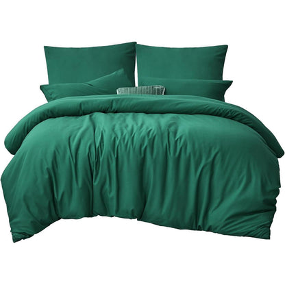 Bettwäsche 220x240 grün - 3tlg. Set mit Kissenbezügen