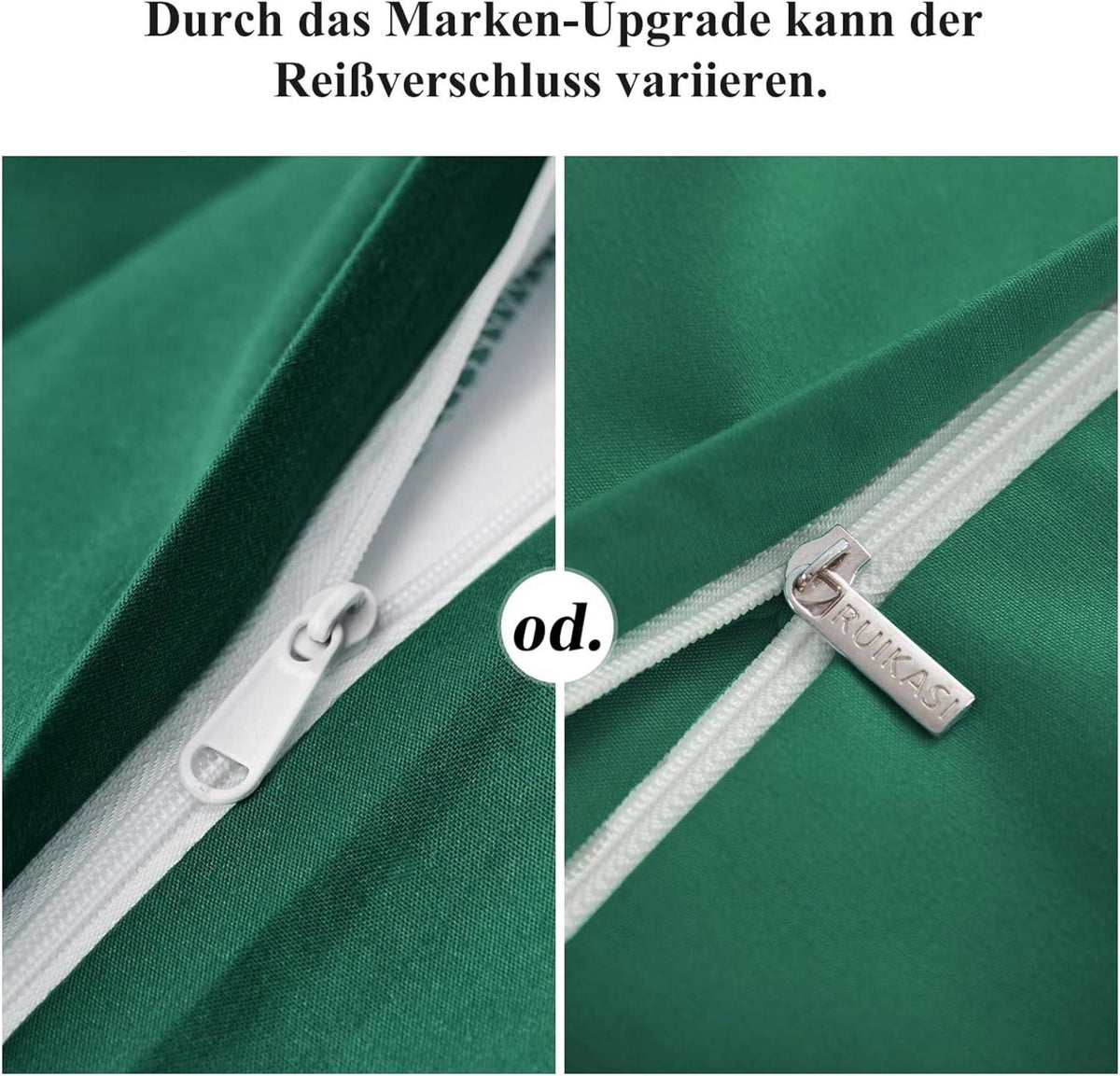 Bettwäsche 220x240 Grün Set Kissenbezüge Mikrofaser Reißverschluss