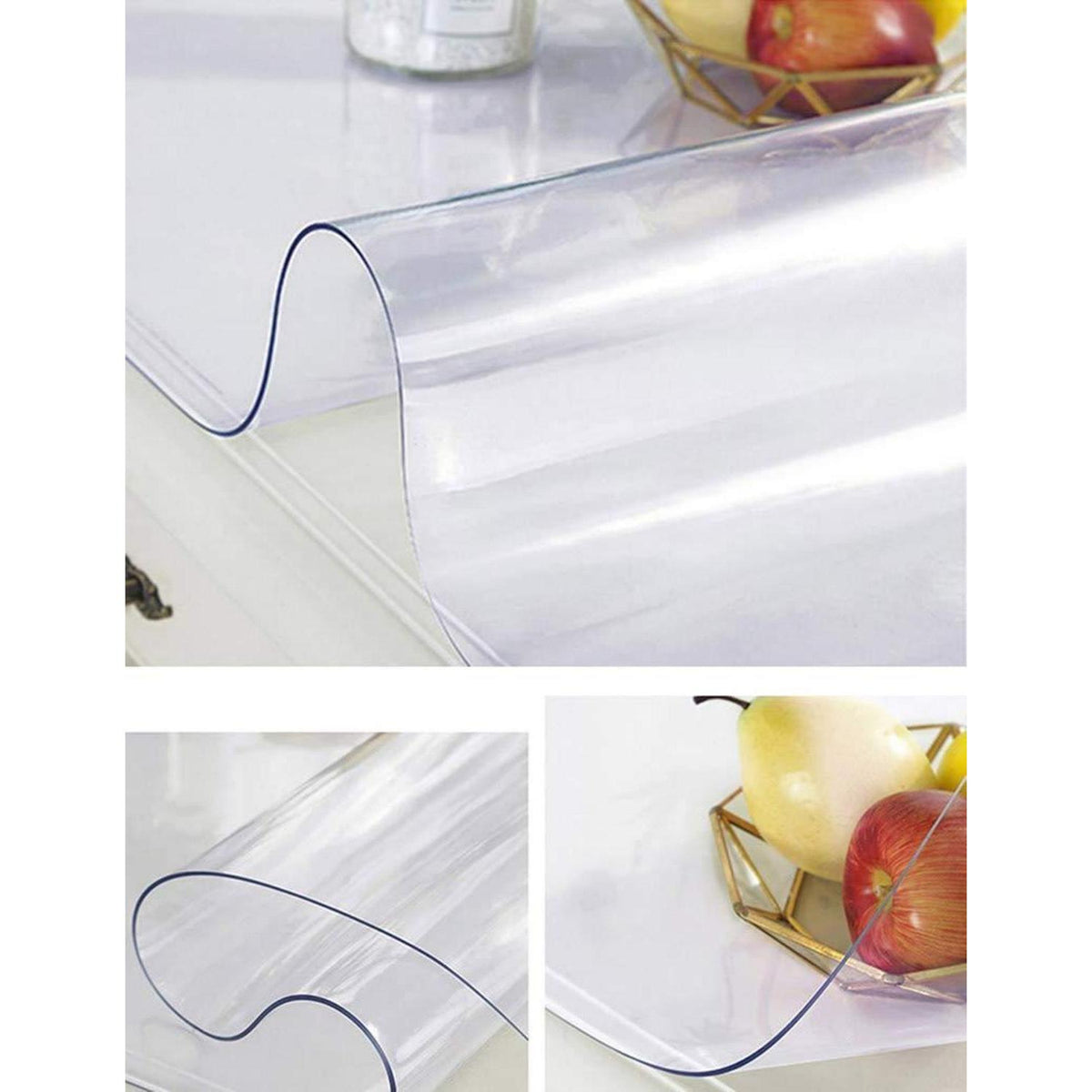 PVC Tischdecke Transparent Rechteckig 80x180cm - 2mm Dicke