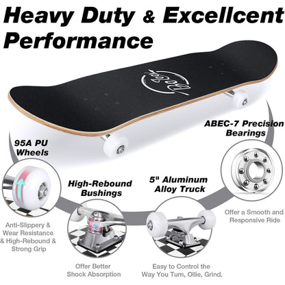 Komplettes Cruiser Skateboard 31x8 Zoll – Robust & Für Anfänger