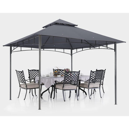 2,5x2,5m Gartenpavillon mit Doppeldach, Dunkelgrau